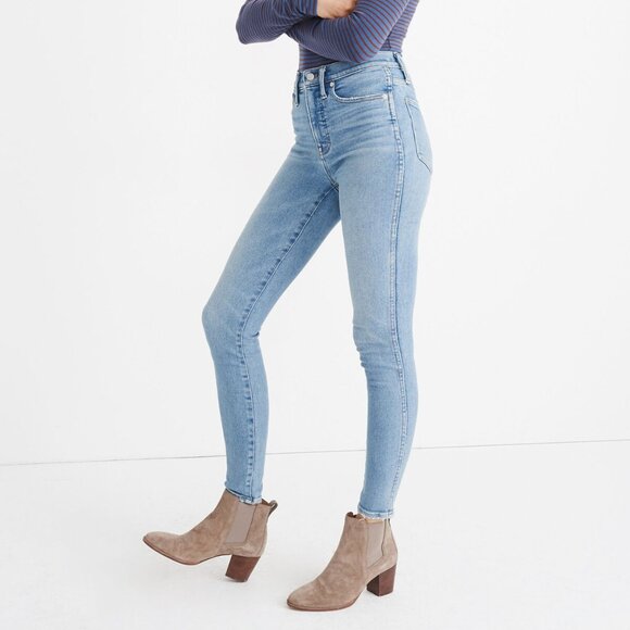 Madewell 10" High-Rise Skinny Jeans Hamden Wash Light Waisted Retro Denim Pant 8 - Picture 2 of 11